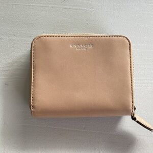 Coach Beige Genuine Premium Smooth Leather Wallet